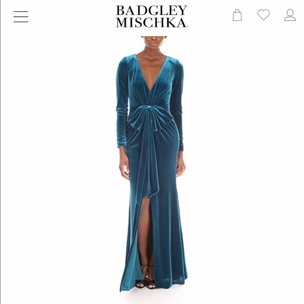 🔥🔥🔥GORGEOUS Badgley Mischka velvet blue long
